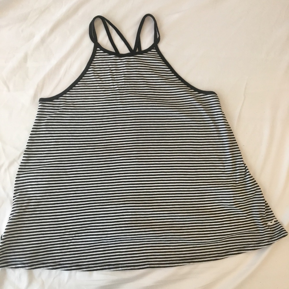 Hollister black and white striped cami